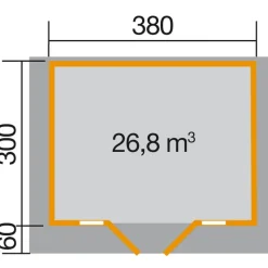 Weekendhaus 137 Größe 1/2 380 x 300 x 262 cm^Weka Outlet