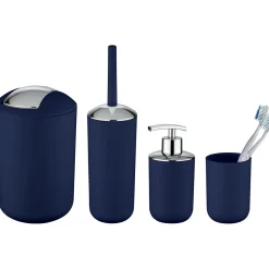 Wenko Bad-Accessoire-Set Brasil Dunkelblau 4-teilig bruchsicher