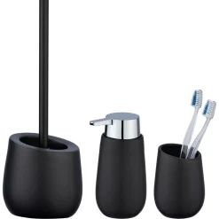Wenko Bad-Accessoire-Set Badi Schwarz Keramik