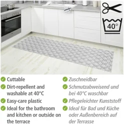 Badematte Flow Grau 65 x 200 cm Weichschaummatte^Wenko Hot