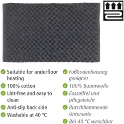Wenko Badematte Mona Dunkelgrau Badvorleger 50 x 80 cm Grau