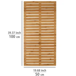 Wenko Baderost Indoor und Outdoor Bambus 100 x 50 cm Badematte Bodenrost für Dusche Bad Pool mit rutschhemmender Unterseite