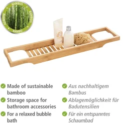 Badewannenablage Bambusa aus Bambus Badewannenbrücke*Wenko Online