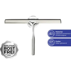 Wenko Badezimmerwischer Terni Plus Duschabzieher mit Turbo-Loc Wandbefestigung zum Ankleben