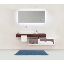 Badteppich Mona Graublau Baumwolle 50 x 80 cm*Wenko