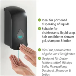 Desinfektionsmittel-Spender Ranera L Schwarz Seifenspender und Desinfektionsspender Füllmenge 740 ml^Wenko Clearance