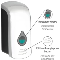 Wenko Desinfektionsmittel-Spender Ranera L Chrom Seifenspender und Desinfektionsspender Füllmenge 740 ml