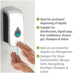 Wenko Desinfektionsmittel-Spender Ranera L Chrom Seifenspender und Desinfektionsspender Füllmenge 740 ml