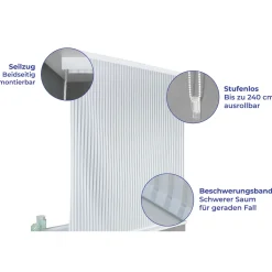 Wenko Duschrollo 128 x 240 cm schnelltrocknendes Rollo für Dusche und Badewanne