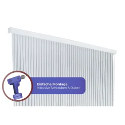 Wenko Duschrollo 128 x 240 cm schnelltrocknendes Rollo für Dusche und Badewanne