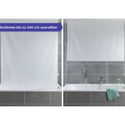 Wenko Duschrollo 128 x 240 cm schnelltrocknendes Rollo für Dusche und Badewanne