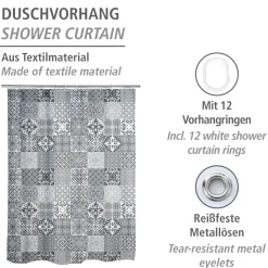 Duschvorhang Portugal Textil Polyester 180 x 200 cm waschbar^Wenko Best