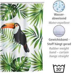 Duschvorhang Tucan Textil Polyester 180 x 200 cm waschbar*Wenko Outlet