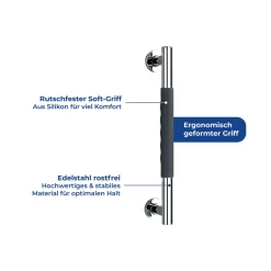 Wenko Edelstahl Wandhaltegriff Secura 40,5 cm