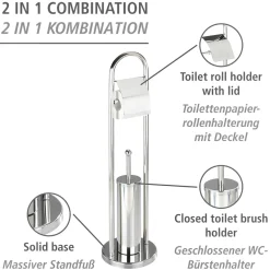 Wenko Exclusiv Stand WC-Garnitur Vasto Edelstahl rostfrei