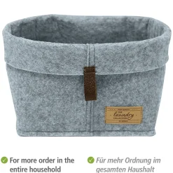Wenko Filz-Korb Feli 5er Set Aufbewahrungskörbe in 3 verschiedenen Größen