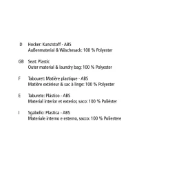 Wenko Hocker Candy Beige Leinenoptik mit Wäschesack Badhocker mit abnehmbarem Wäschesammler