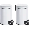 Wenko Kosmetik Treteimer Leman Weiß 3 L 2er Set Kosmetikeimer Mülleimer