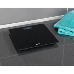 Wenko Personenwaage LCD Schwarz digitale Körperwaage mit LCD-Display