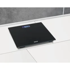 Wenko Personenwaage LCD Schwarz digitale Körperwaage mit LCD-Display
