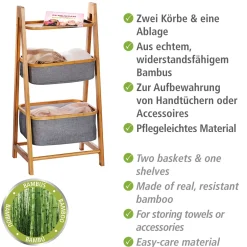 Regal Bahari aus Bambus mit 2 Körben Bambus*Wenko