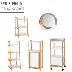 Regal Finja aus Bambus mit 3 Etagen 43 x 76 x 36 cm*Wenko Outlet