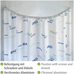 Rundduschstange Chrom 80 x 80 / 90 x 90 cm*Wenko Online