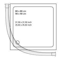 Rundduschstange Chrom 80 x 80 / 90 x 90 cm*Wenko Online