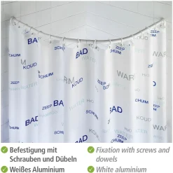 Rundduschstange Weiß 80 x 80 / 90 x 90 cm*Wenko Online