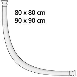 Rundduschstange Weiß 80 x 80 / 90 x 90 cm*Wenko Online