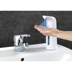Wenko Sensor Desinfektionsmittel- und Seifenspender Larino automatischer Infrarot Seifen-Dosierer und Desinfektionsspender Füllmenge 400 ml