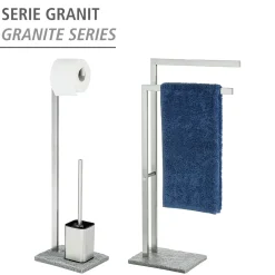 Stand WC-Garnitur Granit Edelstahl rostfrei^Wenko New