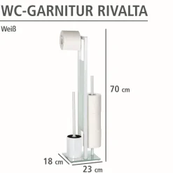 Stand WC-Garnitur Rivalta Weiß integrierter Toilettenpapierhalter und WC-Bürstenhalter^Wenko Sale
