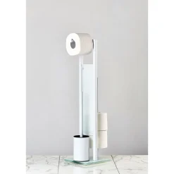 Stand WC-Garnitur Rivalta Weiß integrierter Toilettenpapierhalter und WC-Bürstenhalter^Wenko Sale