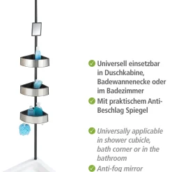 Wenko Teleskop-Duschecke Premium Big Black Edelstahl rostfrei