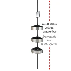 Wenko Teleskop-Duschecke Premium Big Black Edelstahl rostfrei