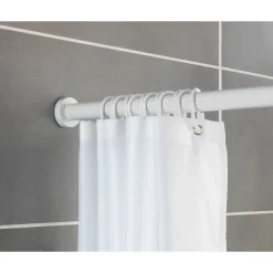 Teleskop-Duschstange Luz 110 - 185 cm Weiß Ausziehbare Duschvorhangstange aus rostfreiem Aluminium^Wenko Outlet