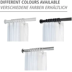 Wenko Teleskop-Duschstange Luz 110 - 185 cm Schwarz Ausziehbare Duschvorhangstange aus rostfreiem Aluminium