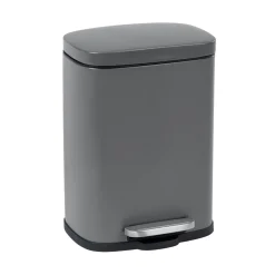 Wenko Treteimer Leno Easy-Close Grau lackierter Stahl Absenkautomatik 5 L