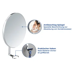 Turbo-Loc Antibeschlagspiegel Edelstahl Befestigen ohne bohren^Wenko Best