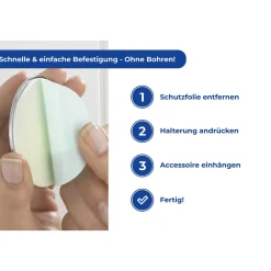 Turbo-Loc Antibeschlagspiegel Edelstahl Befestigen ohne bohren^Wenko Best