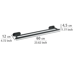 Turbo-Loc Edelstahl Badetuchstange Duo Orea Black Matt Handtuchstange Befestigen ohne bohren*Wenko Best
