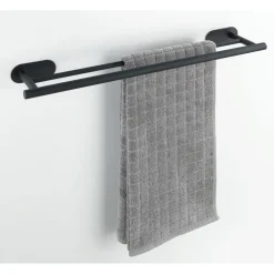 Turbo-Loc Edelstahl Badetuchstange Duo Orea Black Matt Handtuchstange Befestigen ohne bohren*Wenko Best