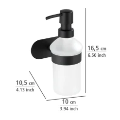 Wenko Turbo-Loc Edelstahl Seifenspender Orea Black Matt Flüssigseifen-Spender Befestigen ohne bohren ca 200 ml