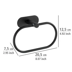 Turbo-Loc Edelstahl Handtuchring Orea Black Matt Handtuchhalter Befestigen ohne bohren*Wenko Outlet