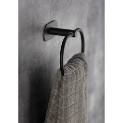 Turbo-Loc Edelstahl Handtuchring Orea Black Matt Handtuchhalter Befestigen ohne bohren*Wenko Outlet