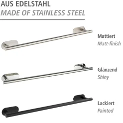 Turbo-Loc Edelstahl Badetuchstange Uno Orea Black Matt Handtuchstange Befestigen ohne bohren^Wenko Best