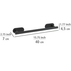Turbo-Loc Edelstahl Badetuchstange Orea Black Matt Handtuchhalter Befestigen ohne bohren^Wenko Outlet