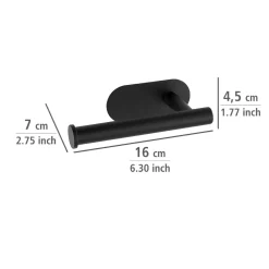 Wenko Turbo-Loc Edelstahl Toilettenpapierhalter Orea Black Matt WC-Rollenhalter Befestigen ohne bohren