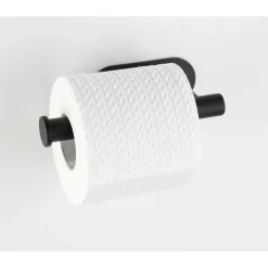 Wenko Turbo-Loc Edelstahl Toilettenpapierhalter Orea Black Matt WC-Rollenhalter Befestigen ohne bohren